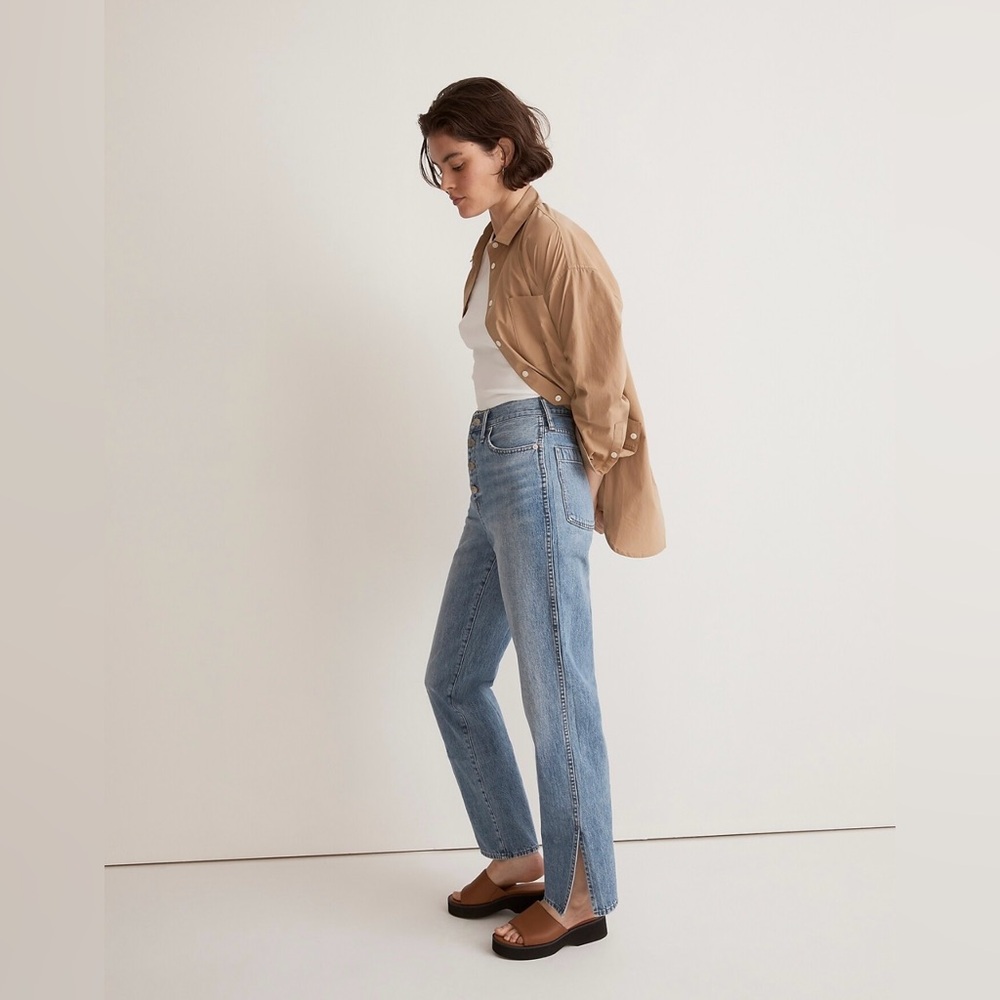 Madewell | The Perfect Vintage Straight Jean: Side-Slit Edition | 29